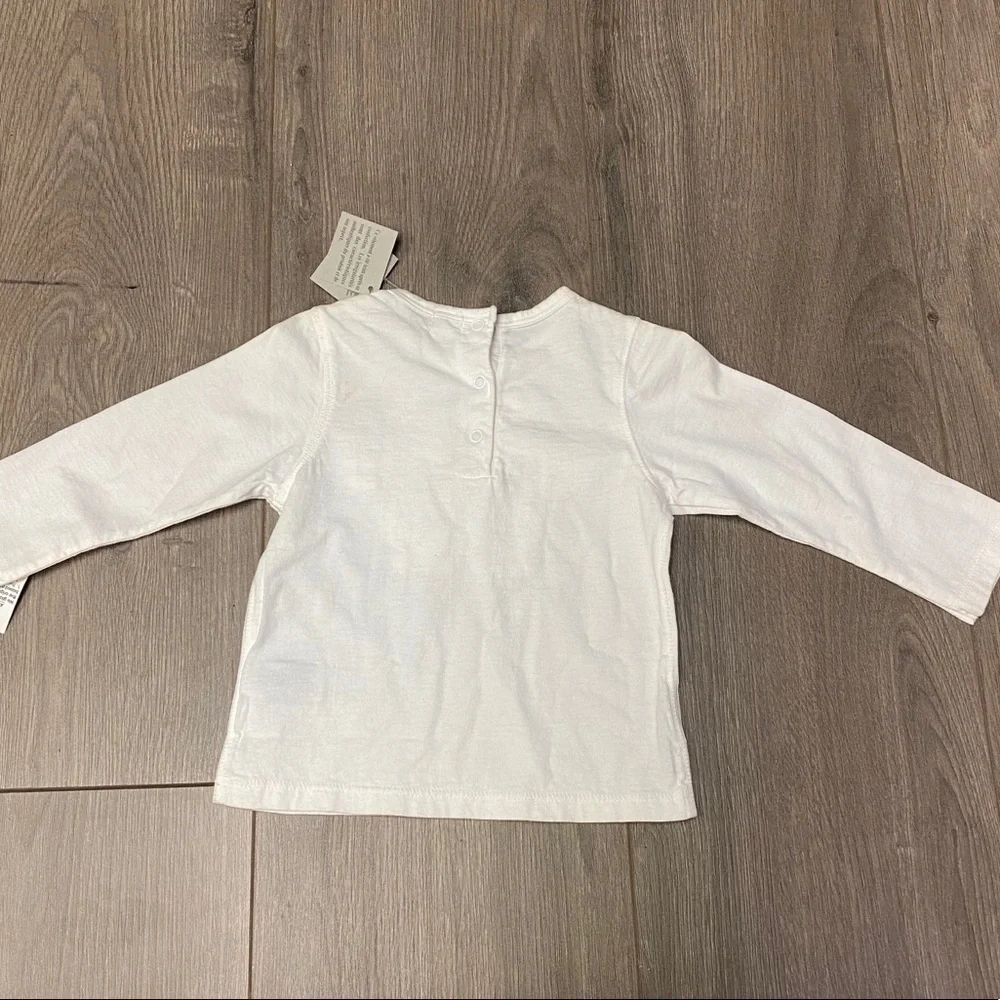 Taille O | Baby White Owl Tee Shirt Size 6 Months